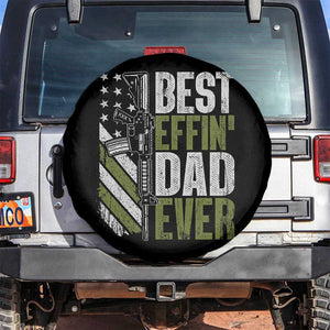 Best Effin Dad Ever Spare Tire Cover Fathers Day Daddy Gun American Flag TS10 No hole Black Print Your Wear