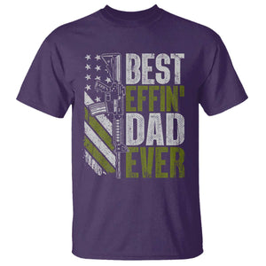 Best Effin Dad Ever T Shirt Fathers Day Daddy Gun American Flag TS10 Purple Print Your Wear