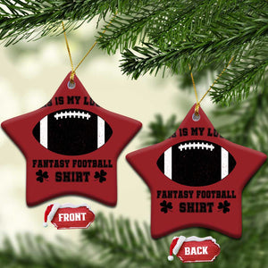 Lucky Fantasy Football Christmas Ceramic Ornament Vintage Commissioner Draft Party Commish FFL TS10 Star Red Print Your Wear