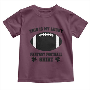 Lucky Fantasy Football Toddler T Shirt Vintage Commissioner Draft Party Commish FFL TS10 Maroon Print Your Wear