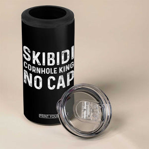 Cornhole King 4 in 1 Can Cooler Tumbler No Cap Funny Bean Bag Toss Game TS10 Print Your Wear