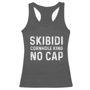 Cornhole King Racerback Tank Top No Cap Funny Bean Bag Toss Game TS10 Dark Heather Print Your Wear