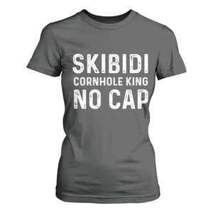 Cornhole King T Shirt For Women No Cap Funny Bean Bag Toss Game TS10 Dark Heather Print Your Wear