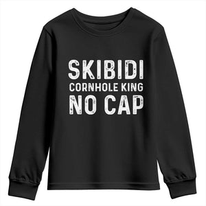 Cornhole King Youth Sweatshirt No Cap Funny Bean Bag Toss Game TS10 Black Print Your Wear
