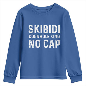 Cornhole King Youth Sweatshirt No Cap Funny Bean Bag Toss Game TS10 Royal Blue Print Your Wear