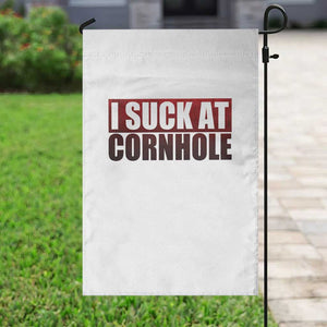 I Suck At Cornhole Garden Flag Funny Bean Bag Toss Game TS10 Print Your Wear