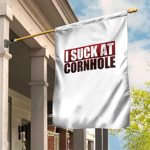 I Suck At Cornhole Garden Flag Funny Bean Bag Toss Game TS10 Print Your Wear