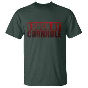 I Suck At Cornhole T Shirt Funny Bean Bag Toss Game TS10 Dark Forest Green Print Your Wear
