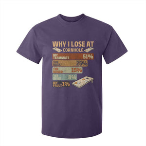 Funny Cornhole Player T Shirt For Kid Retro Why I Lose Game Day Bean Bag Toss Game TS10 Purple Print Your Wear