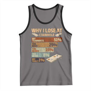 Funny Cornhole Player Tank Top Retro Why I Lose Game Day Bean Bag Toss Game TS10 Deep Heather Black Print Your Wear
