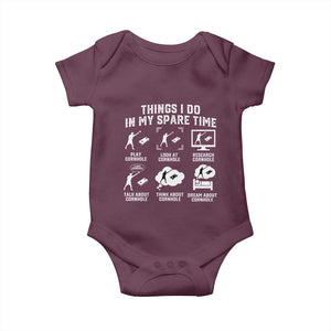Funny Cornhole Lover Baby Onesie Things I Do In My Spare Time Bean Bag Toss Game TS10 Maroon Print Your Wear