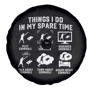 Funny Cornhole Lover Spare Tire Cover Things I Do In My Spare Time Bean Bag Toss Game TS10 Print Your Wear