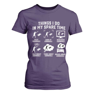 Funny Cornhole Lover T Shirt For Women Things I Do In My Spare Time Bean Bag Toss Game TS10 Purple Print Your Wear