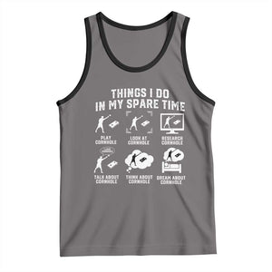 Funny Cornhole Lover Tank Top Things I Do In My Spare Time Bean Bag Toss Game TS10 Deep Heather Black Print Your Wear