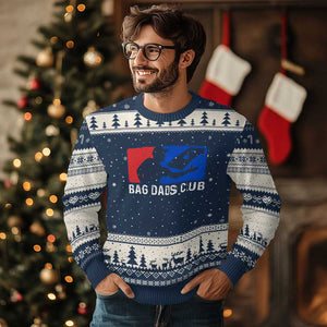 Funny Cornhole Bag Dads Club Ugly Christmas Sweater TS10 Navy Beige Print Your Wear