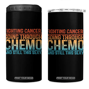 Funny Cancer Fighter 4 in 1 Can Cooler Tumbler Inspirational Quote Chemo Patient Gift TS10 One Size: 16 oz Black Print Your Wear