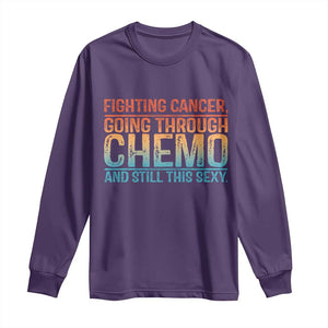 Funny Cancer Fighter Long Sleeve Shirt Inspirational Quote Chemo Patient Gift TS10 Purple Print Your Wear