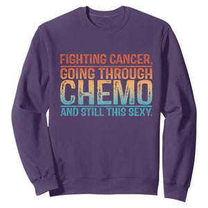 Funny Cancer Fighter Sweatshirt Inspirational Quote Chemo Patient Gift TS10 Purple Print Your Wear