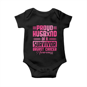 Husband Of A Warrior Breast Cancer Awareness Baby Onesie Wife Support Squad TS10 Black Print Your Wear