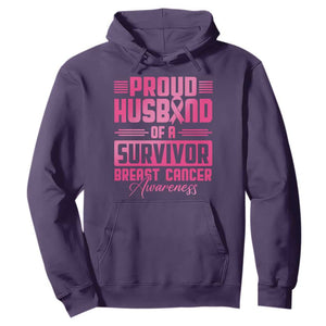 Husband Of A Warrior Breast Cancer Awareness Hoodie Wife Support Squad TS10 Purple Print Your Wear