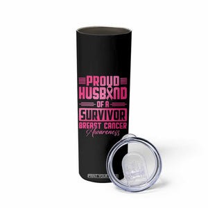 Husband Of A Warrior Breast Cancer Awareness Skinny Tumbler Wife Support Squad TS10 Print Your Wear