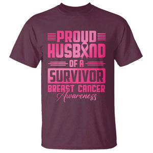 Husband Of A Warrior Breast Cancer Awareness T Shirt Wife Support Squad TS10 Maroon Print Your Wear
