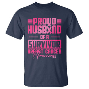 Husband Of A Warrior Breast Cancer Awareness T Shirt Wife Support Squad TS10 Navy Print Your Wear