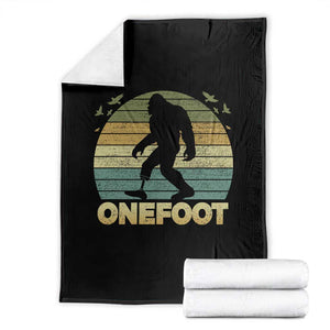 Onefoot Leg Amputee Recovery Throw Blanket Retro One Foot Bigfoot TS10 Black Print Your Wear