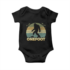 Onefoot Leg Amputee Recovery Baby Onesie Retro One Foot Bigfoot TS10 Black Print Your Wear