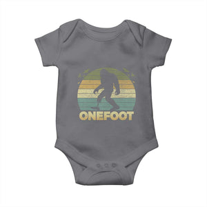 Onefoot Leg Amputee Recovery Baby Onesie Retro One Foot Bigfoot TS10 Charcoal Print Your Wear