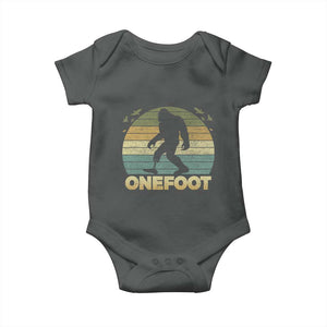 Onefoot Leg Amputee Recovery Baby Onesie Retro One Foot Bigfoot TS10 Dark Heather Print Your Wear
