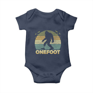 Onefoot Leg Amputee Recovery Baby Onesie Retro One Foot Bigfoot TS10 Navy Print Your Wear