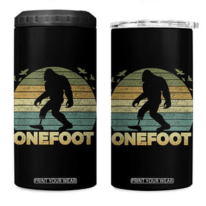 Onefoot Leg Amputee Recovery 4 in 1 Can Cooler Tumbler Retro One Foot Bigfoot TS10 One Size: 16 oz Black Print Your Wear