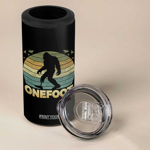 Onefoot Leg Amputee Recovery 4 in 1 Can Cooler Tumbler Retro One Foot Bigfoot TS10 Print Your Wear