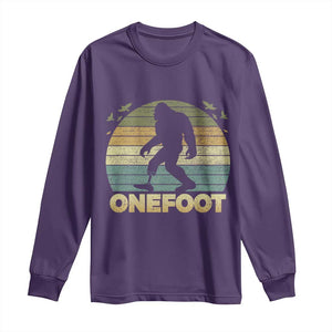 Onefoot Leg Amputee Recovery Long Sleeve Shirt Retro One Foot Bigfoot TS10 Purple Print Your Wear
