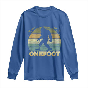 Onefoot Leg Amputee Recovery Long Sleeve Shirt Retro One Foot Bigfoot TS10 Royal Blue Print Your Wear