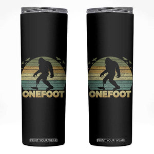 Onefoot Leg Amputee Recovery Skinny Tumbler Retro One Foot Bigfoot TS10 Black Print Your Wear