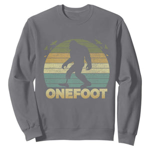 Onefoot Leg Amputee Recovery Sweatshirt Retro One Foot Bigfoot TS10 Charcoal Print Your Wear