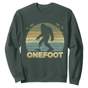 Onefoot Leg Amputee Recovery Sweatshirt Retro One Foot Bigfoot TS10 Dark Forest Green Print Your Wear