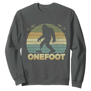 Onefoot Leg Amputee Recovery Sweatshirt Retro One Foot Bigfoot TS10 Dark Heather Print Your Wear
