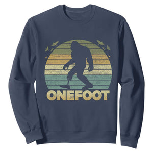 Onefoot Leg Amputee Recovery Sweatshirt Retro One Foot Bigfoot TS10 Navy Print Your Wear