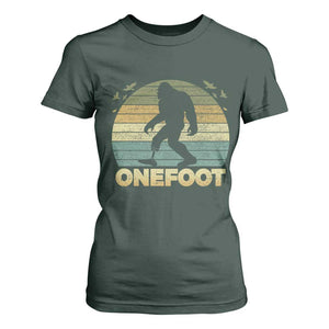 Onefoot Leg Amputee Recovery T Shirt For Women Retro One Foot Bigfoot TS10 Dark Forest Green Print Your Wear