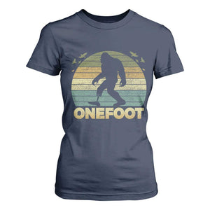 Onefoot Leg Amputee Recovery T Shirt For Women Retro One Foot Bigfoot TS10 Navy Print Your Wear