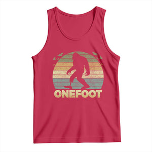 Onefoot Leg Amputee Recovery Tank Top Retro One Foot Bigfoot TS10 Red Print Your Wear
