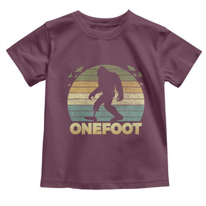 Onefoot Leg Amputee Recovery Toddler T Shirt Retro One Foot Bigfoot TS10 Maroon Print Your Wear