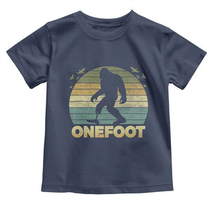 Onefoot Leg Amputee Recovery Toddler T Shirt Retro One Foot Bigfoot TS10 Navy Print Your Wear
