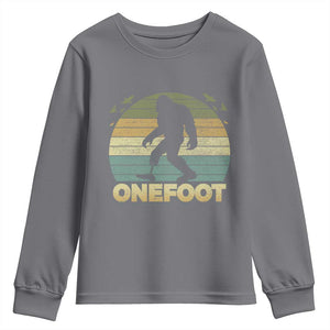 Onefoot Leg Amputee Recovery Youth Sweatshirt Retro One Foot Bigfoot TS10 Charcoal Print Your Wear