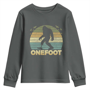 Onefoot Leg Amputee Recovery Youth Sweatshirt Retro One Foot Bigfoot TS10 Dark Heather Print Your Wear