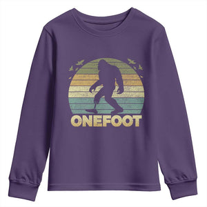 Onefoot Leg Amputee Recovery Youth Sweatshirt Retro One Foot Bigfoot TS10 Purple Print Your Wear