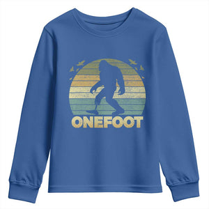 Onefoot Leg Amputee Recovery Youth Sweatshirt Retro One Foot Bigfoot TS10 Royal Blue Print Your Wear